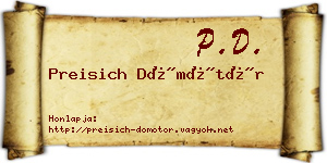 Preisich Dömötör névjegykártya